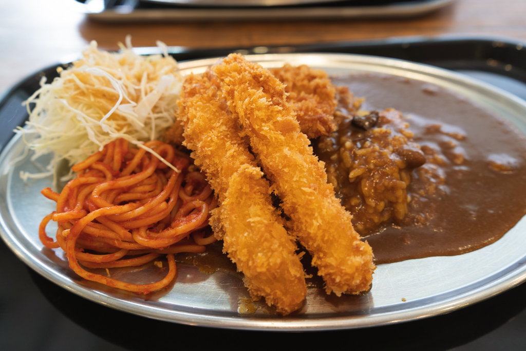 海老フライ&ハーフカツカレー 小盛